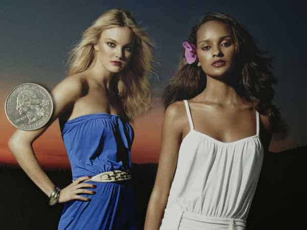 two women on banner Printing technologies such as lambda jet is a great way to get people onto a high quality banner.