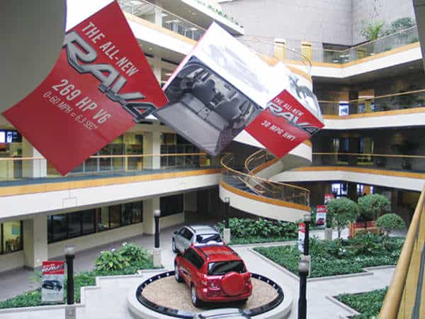 Toyota headquarters graphic cubes Platon printed these cubes for the Toyota Headquarters.