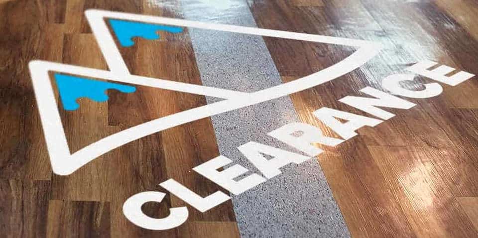 Clearance floor sticker