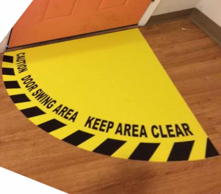 Door swing area floor graphic