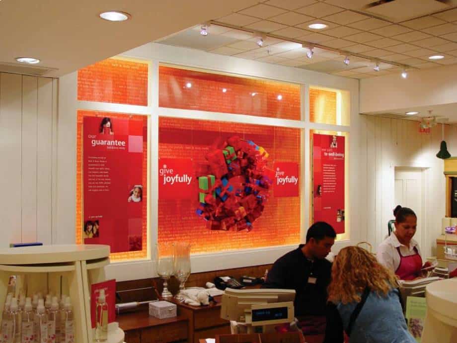 BBW_CW3 Hanging Retail Signage at a store