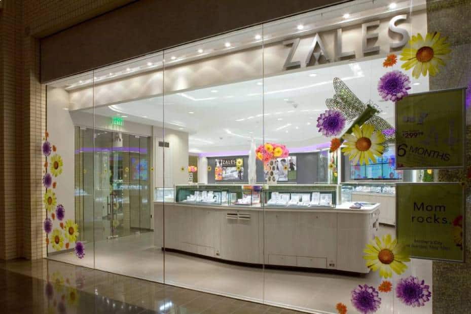 Northpark 254b Signs hanging in a Zales Store