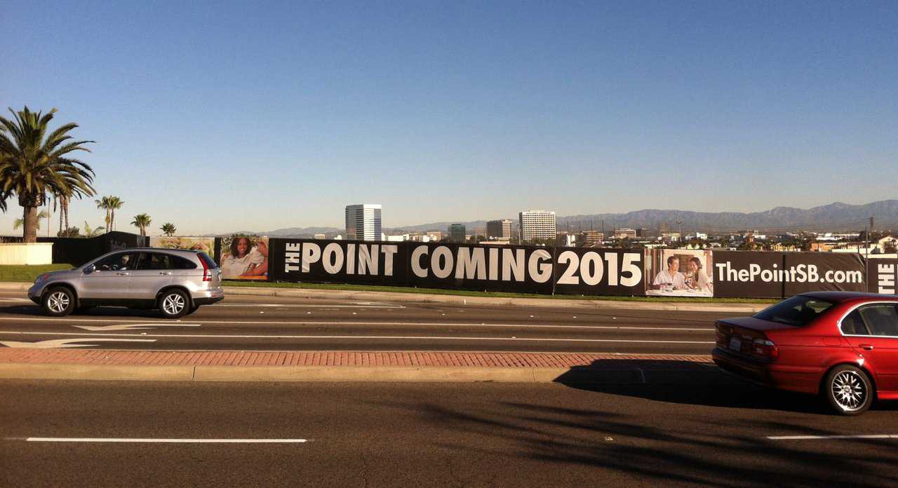 fence banner made by Platon Graphics for The Pointe in El Segundo