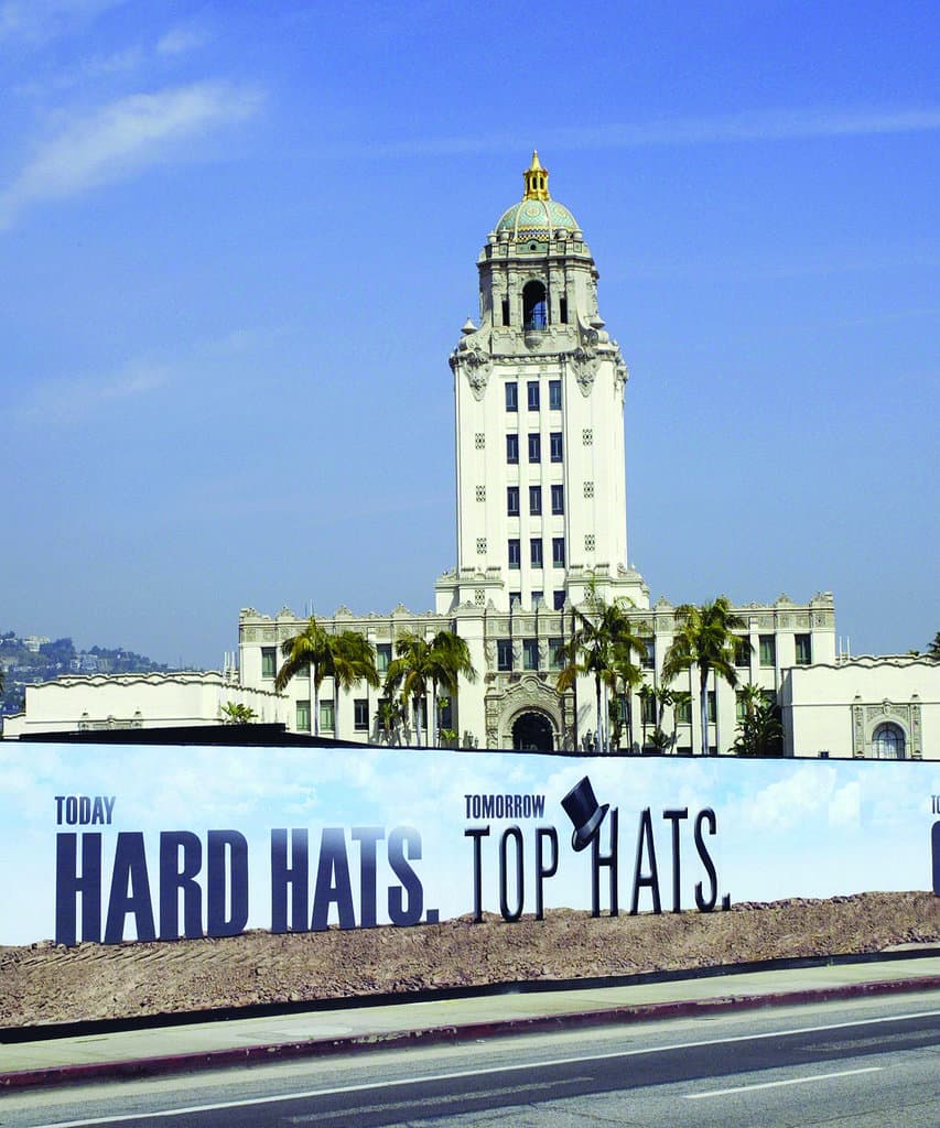 BeverlyHills4 a large billboard on the side of a building.