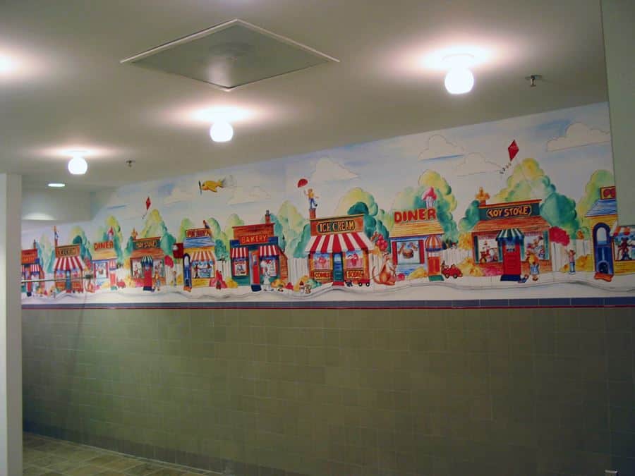 IMG_0597 a mural on the wall of a building.