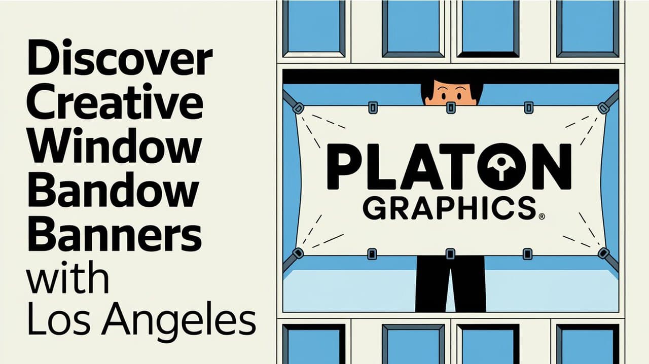 Creative window banner graphics featuring Platon, showcasing innovative designs and vibrant colors for effective advertising