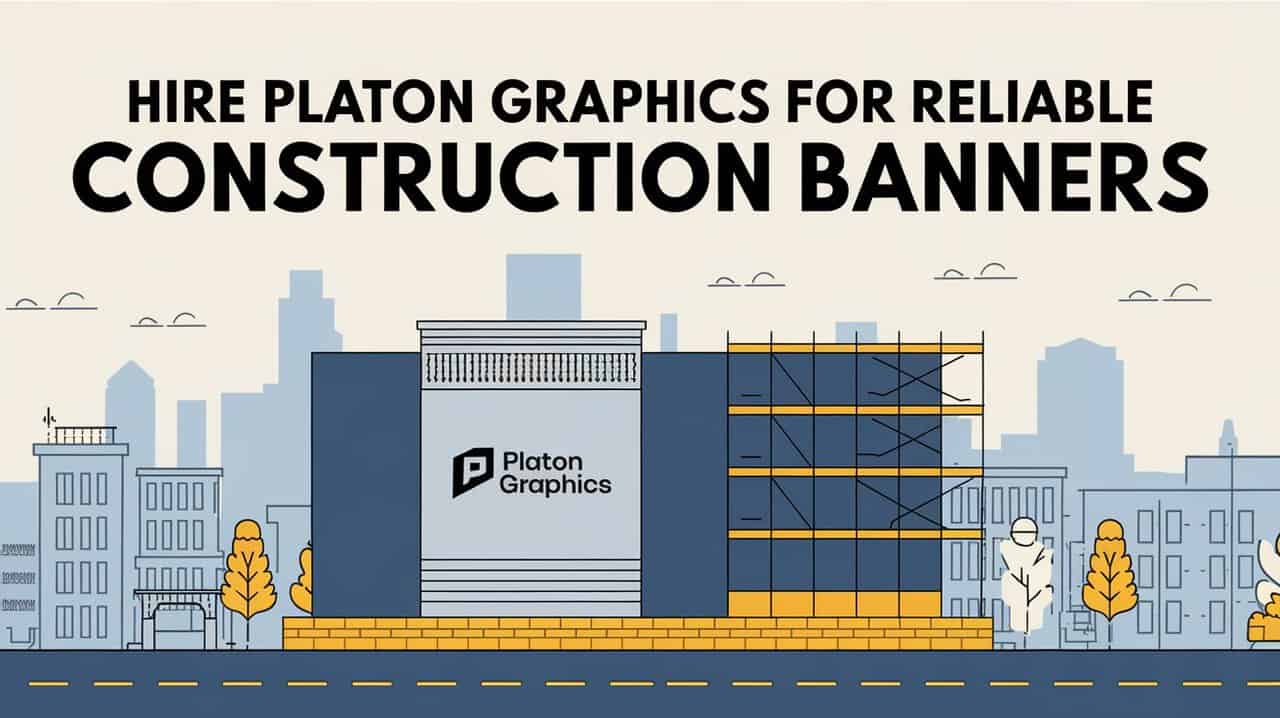 Reliable construction banners designed by Platon Graphics, showcasing professionalism and quality in construction advertising.
