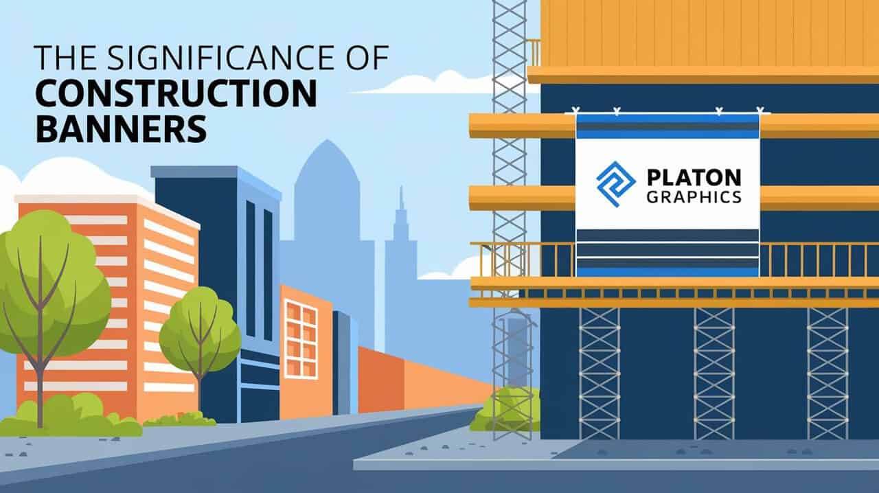 Construction banners highlight project details, safety information, and community engagement, enhancing awareness and visibility.