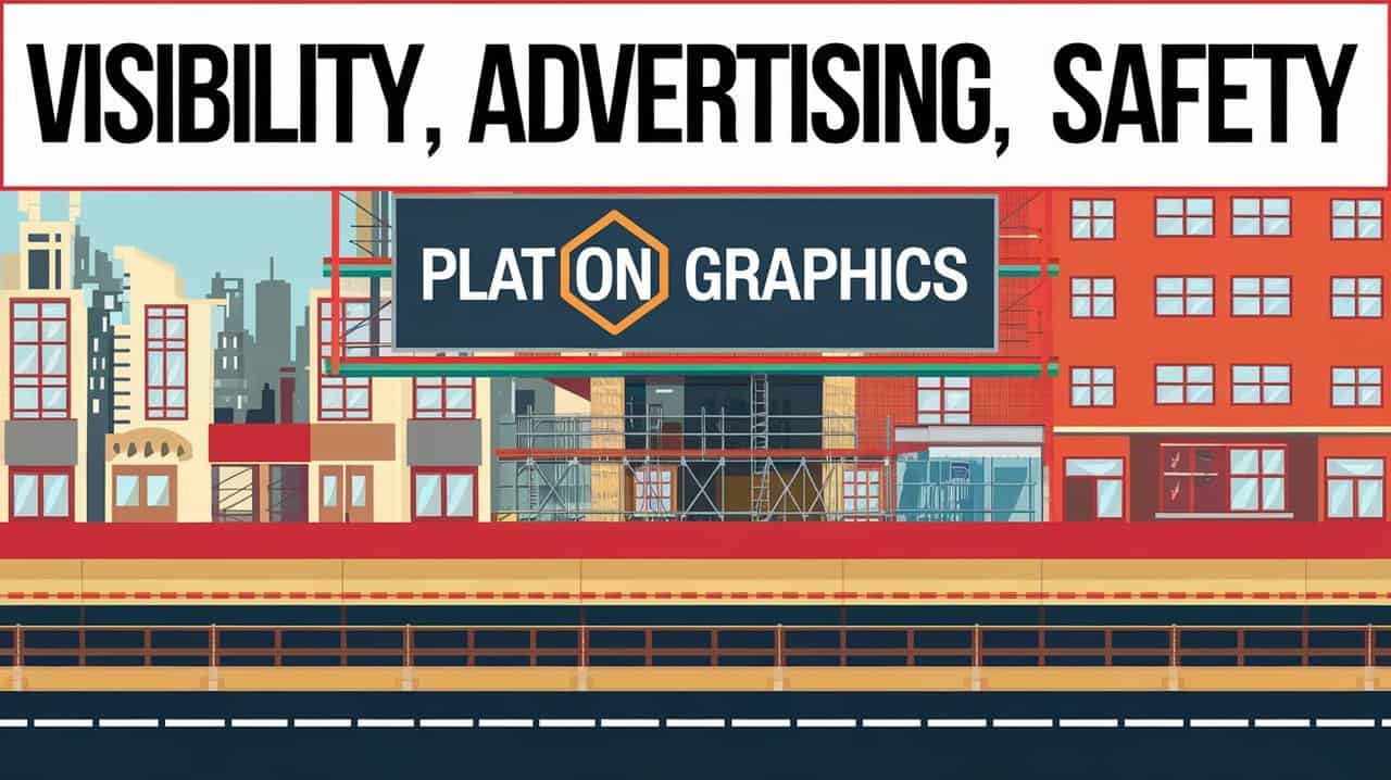 A city street scene featuring a prominent sign that reads