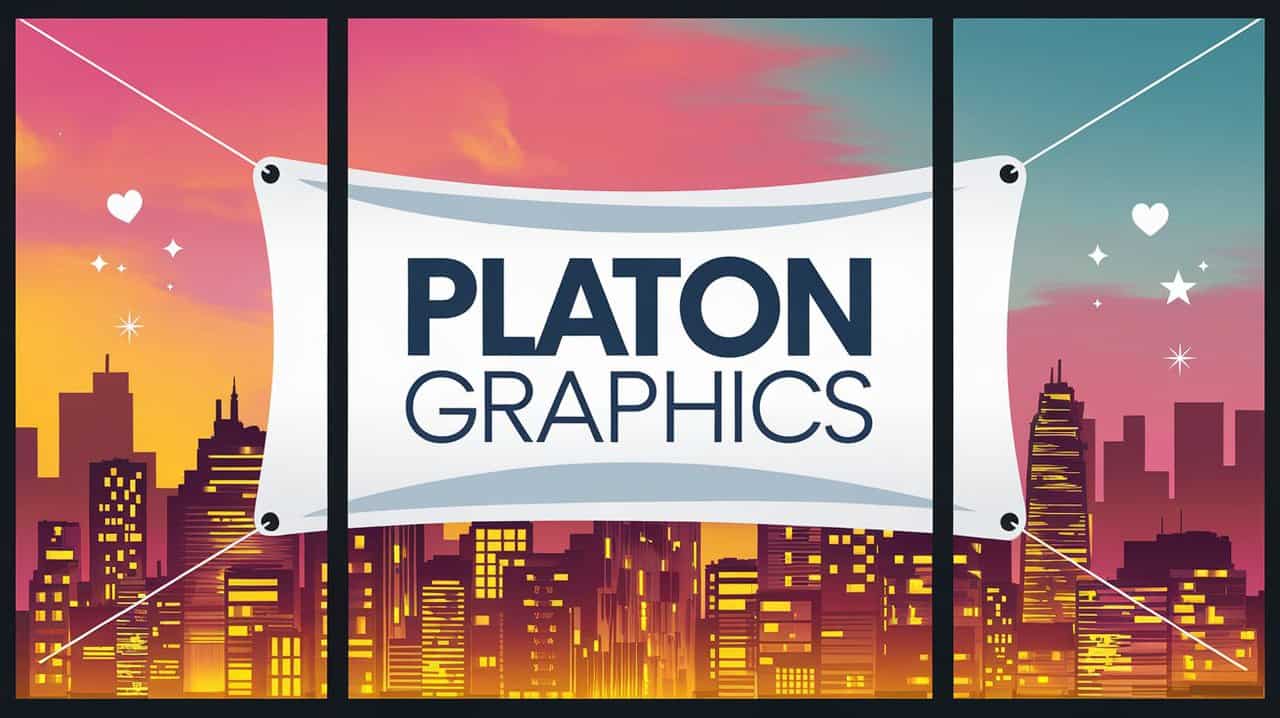 . A logo representing Platon Graphics, showcasing their status as a leading graphic design company globally