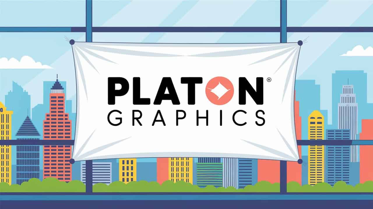 A logo representing Platon Graphics, a comprehensive graphic design company offering full-service design solutions